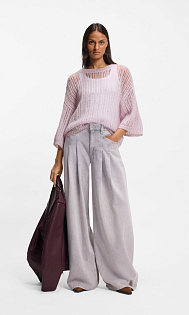 Свитер из шерсти с ажурной вязкой