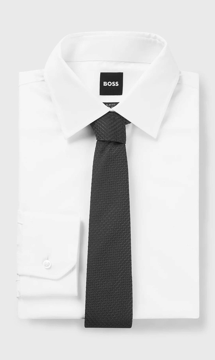 HUGO BOSS: Галстук с жаккардовой фактурой