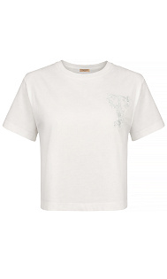 Укороченная футболка с вышивкой