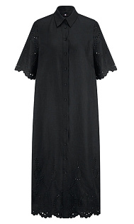 Платье из льна с кружевом