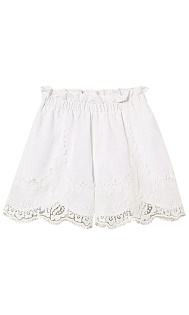 Льняные шорты с кружевом