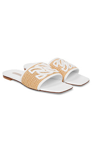 Шлепанцы из кожи и текстиля