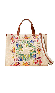 Сумка-шопер с цветочным принтом