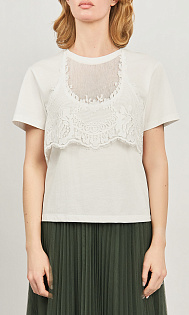 Футболка с кружевом