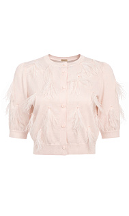 Кардиган с перьями