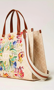 Сумка-шопер с цветочным принтом
