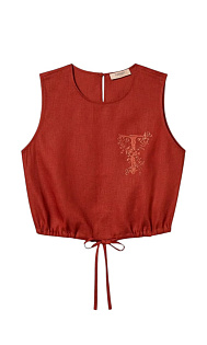 Льняной топ с вышивкой