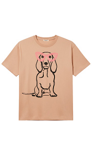 Футболка с принтом и вышивкой