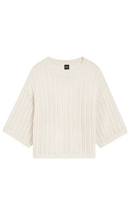 Свитер из шерсти с ажурной вязкой