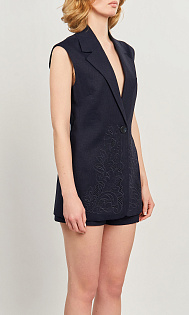 Льняные шоты с вышивкой