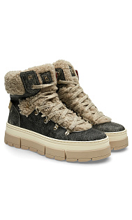 Ботинки из кожи и меха