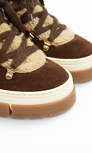 Ботинки из замши и меха