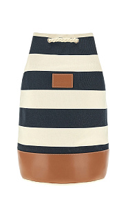 Холщовая сумка с кожаными вставками