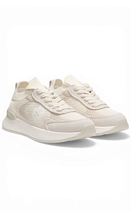 Трикотажные кроссовки с замшевой отделкой